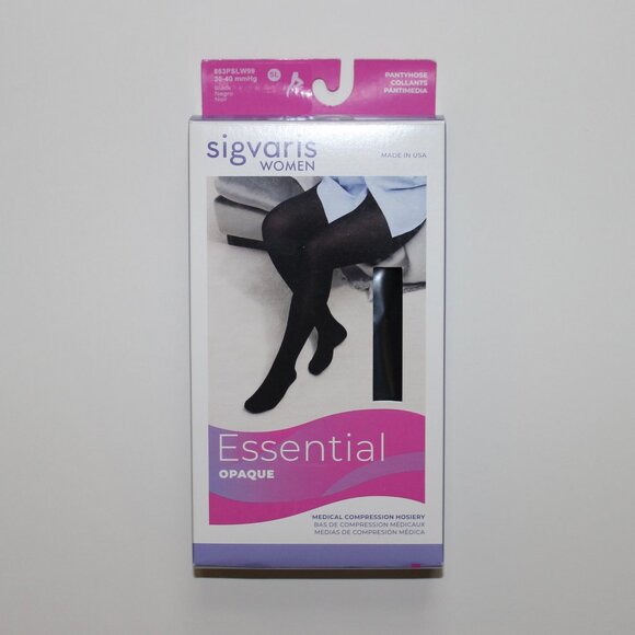Sigvaris Women Black Medical Compression Tights, Size Small Long, 30-40 mmHg - Picture 1 of 7